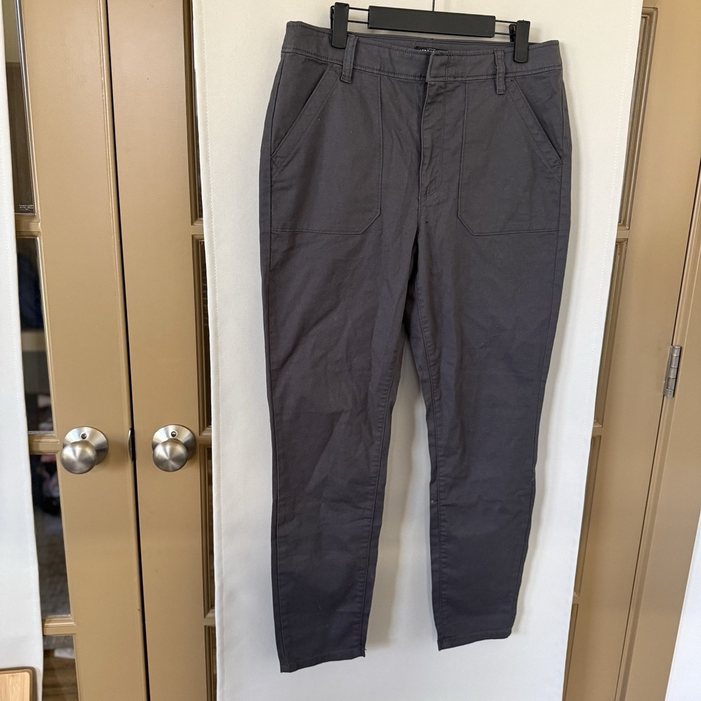 J. Crew Mercantile Womens 10 Dark Grey Mid Rise Skinny Chino Pants Bottoms